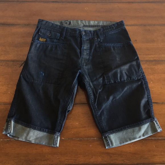 g star raw jean shorts